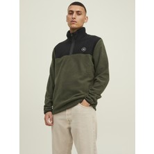 Jack & Jones Jcotech Polar Sweat Hıgh Neck Yeşil Erkek Polar 12218426-Fores