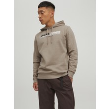 Jack & Jones Kapüsonlu Logo Baskili Sweatshirt-12219814