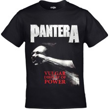 Orijin Tekstil Pantera Vulgar Display Of Power Unisex Baskılı Siyah Tshirt