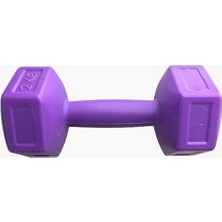 Leyaton  2 kg x 2 Adet Dambıl Vinyl Kaplı Dumbell Ağırlık - Mor