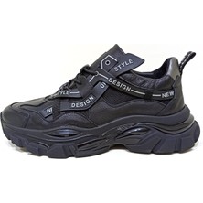 Marcomen Siyah Deri Erkek Sneaker Ayakkabı