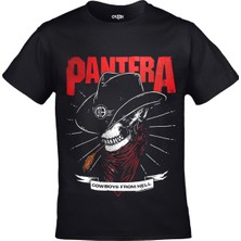 Orijin Tekstil Pantera - Cowboys From Hell Unisex Baskılı Siyah Tshirt