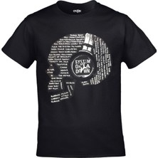 Orijin Tekstil System Of A Down - Kurukafa Müzik Unisex Baskılı Siyah Tshirt