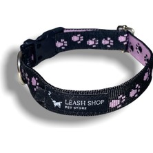 Leash Shop Köpek Tasma Takımı Siyah-Lila M Beden  30-45 cm