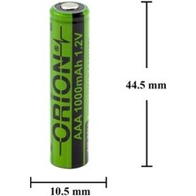 Orion 1000 MAH Aaa Ince Şarjlıtraş Makinesi Pili 1,2V 1000MAH Puntolu