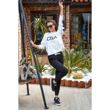 Cossy By Aqua 23342 Kadın Krem Baskı Detaylı 2'li Spor Eşofman Takım