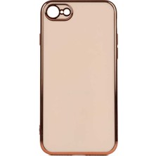 Apple iPhone Se 2022 Kılıf Gold Köşeli Renkli Lüx Kapak