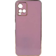 Vivo Y21S Kılıf Gold Köşeli Renkli Lüx Kapak