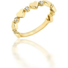 By Golden House Kalp Tohum Sıralı Yüzük