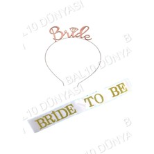 Bal10 Dünyası Bride Yüzüklü Taç ve Beyaz Kuşak Seti