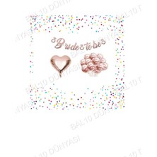Bal10 Dünyası Rose Gold Renk Bride To Be Kaligrafi Yazılı Set