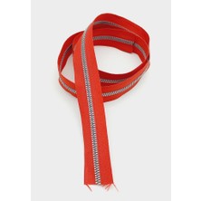 Angel Çanta Aksesuar Ortası Gümüş Fermuar 100 cm Kırmızı Renk