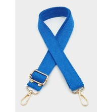 Angel Çanta Aksesuar Pamuklu Kolon 120X3 cm Mavi Light Gold Metalli