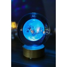 Home Dekor Hediye Sevgiliye Dekoratif Hediye Renk Değiştiren LED Işıklı Dolunay Pilli Cam Küre 6 cm