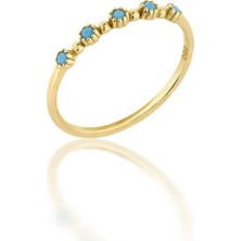 By Golden House Firuze Tohum Sıralı Yüzük