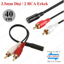 BK Teknoloji 3.5mm Dişi 2 Rca Erkek Stereo Ses Kablosu