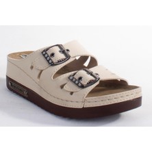 Dagoster DZA37-3001 Bej  Günlük Ortopedik  Kadın Terlik