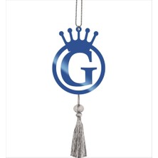 Lizpo Decor Çift Taraflı Ayna G Yazılı Parlak Mavi Ayna Pleksi Araba Dikiz Aynası Süsü