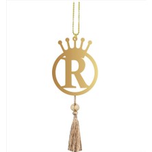 Lizpo Decor Çift Taraflı Ayna R Yazılı Gold Ayna Pleksi Araba Dikiz Aynası Süsü