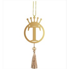 Lizpo Decor Çift Taraflı Ayna T Yazılı Gold Ayna Pleksi Araba Dikiz Aynası Süsü