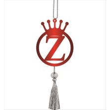 Lizpo Decor Çift Taraflı Ayna Z Yazılı Parlak Kırmızı Ayna Pleksi Araba Dikiz Aynası Süsü