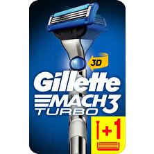 Gillette Mach3 Turbo Tıraş Makinesi + Yedek Tıraş Bıçağı