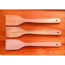 AhşapMadeni  Tahta Spatula 3 Parça Set 30CM Mutfak Yemek Gereçleri Spatula