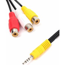 BK Teknoloji 3.5mm Mini Jack Av Erkek - 3x Rca Dişi Sesli Video Konektör