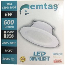 Emtaş 6W LED Spot Beyaz Işık Beyaz Kasa