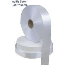 Netsan Etiket 2,5cm Ingiliz Saten 5X200MT Beyaz Hafif Yıkama Talimatı Etiketi