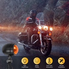 Galaxxy Siyah Motosiklet Dönüş Sinyali Gösterge Lambası Işığı Chopper Bobber Için Moto Flaşör Işık (Yurt Dışından)