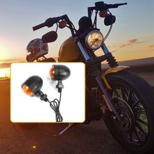 Galaxxy Siyah Motosiklet Dönüş Sinyali Gösterge Lambası Işığı Chopper Bobber Için Moto Flaşör Işık (Yurt Dışından)