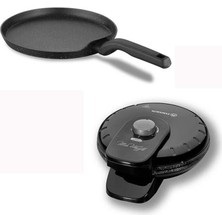 Korkmaz Waffle Makinesi Siyah ve Korkmaz Krep Tavası Korkmaz