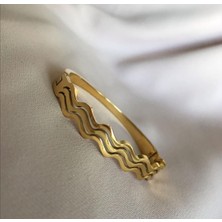 Özce Zigzag Çelik Kelepçe Bileklik