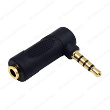 BK Teknoloji 90 Derece Açılı 3.5mm 1/8" Trrs Erkek To 3.5mm 1/8" Trs Dişi Ses Adaptörü