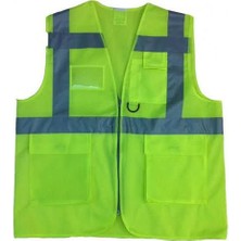 Moto Ulusoy Kuye Yelek Fosforlu Neon Sarısı X Large 3 Cepli Fermuarlı