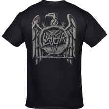 Orijin Tekstil Slayer Eagle Unisex Ön Arka Baskılı Siyah Tshirt