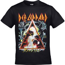 Orijin Tekstil Def Leppard - Hysteria Unisex Baskılı Siyah Tshirt