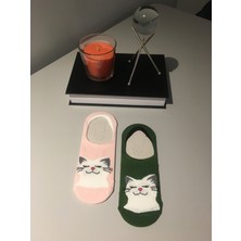 Ays Socks Boutique 2'li Kedi Desenli Kadın Babet Çorap