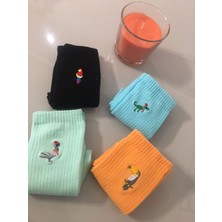 Ays Socks Boutique 4'lü Unisex Desenli Kolej Çorap (Extra Soft)