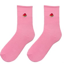 Ays Socks Boutique 6'lı Meyveli Nakışlı Renkli Çorap Kutusu