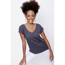 Tenda Moda Tena Moda Erkek Lacivert Melanj Bisiklet Yaka K Fashion Baskı Tişört