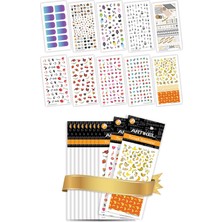 Artikel 10'lu Tırnak Dövmesi Seti -8, Tırnak Sticker Seti, Nail Art, Tattoo ART-586