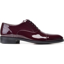 Nevzat Onay Klasik Bağcıklı Oxford Bordo Rugan Erkek Ayakkabı -11837-