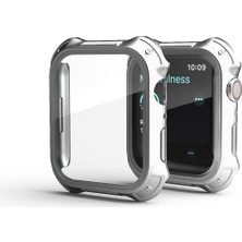 AktarMobile Apple Watch 7 45 mm Uyumlu Ekran Koruyucu Anti-Shock Kasa Koruma Metalik Tasarım Tüm Gövde Kapak