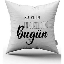 Cango Home Çift Taraflı Beyaz Siyah Yazılı Dekoratif Dijital Baskı Kırlent Yastık Kılıfı - CGH476-CT
