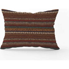 Cango Home Kahverengi Etnik Afrika Desenli Dijital Baskılı Kırlent KILIFI-CGH1261-3550 Çift Tarafı Baskılı