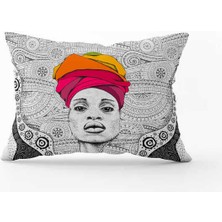 Cango Home Gri Siyah Afrika Etnik Desenli Dijital Baskılı Kırlent Kılıfı CGH943-3550 Çift Tarafı Baskılı