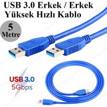 BK Teknoloji Yüksek Hızlı USB 3.0 Erkek-Erkek Data Kablosu - 5 Metre