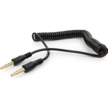 BK Teknoloji 3.5mm  Stereo Spiral Tasarım Araç Içi Aux Ses Aktarım Kablosu